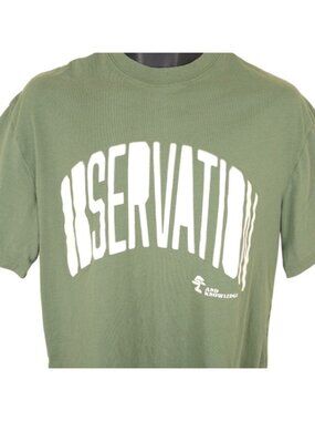 Observation And Knowledge T Shirt Mens Size Medium Green H&M RELAXED Fit